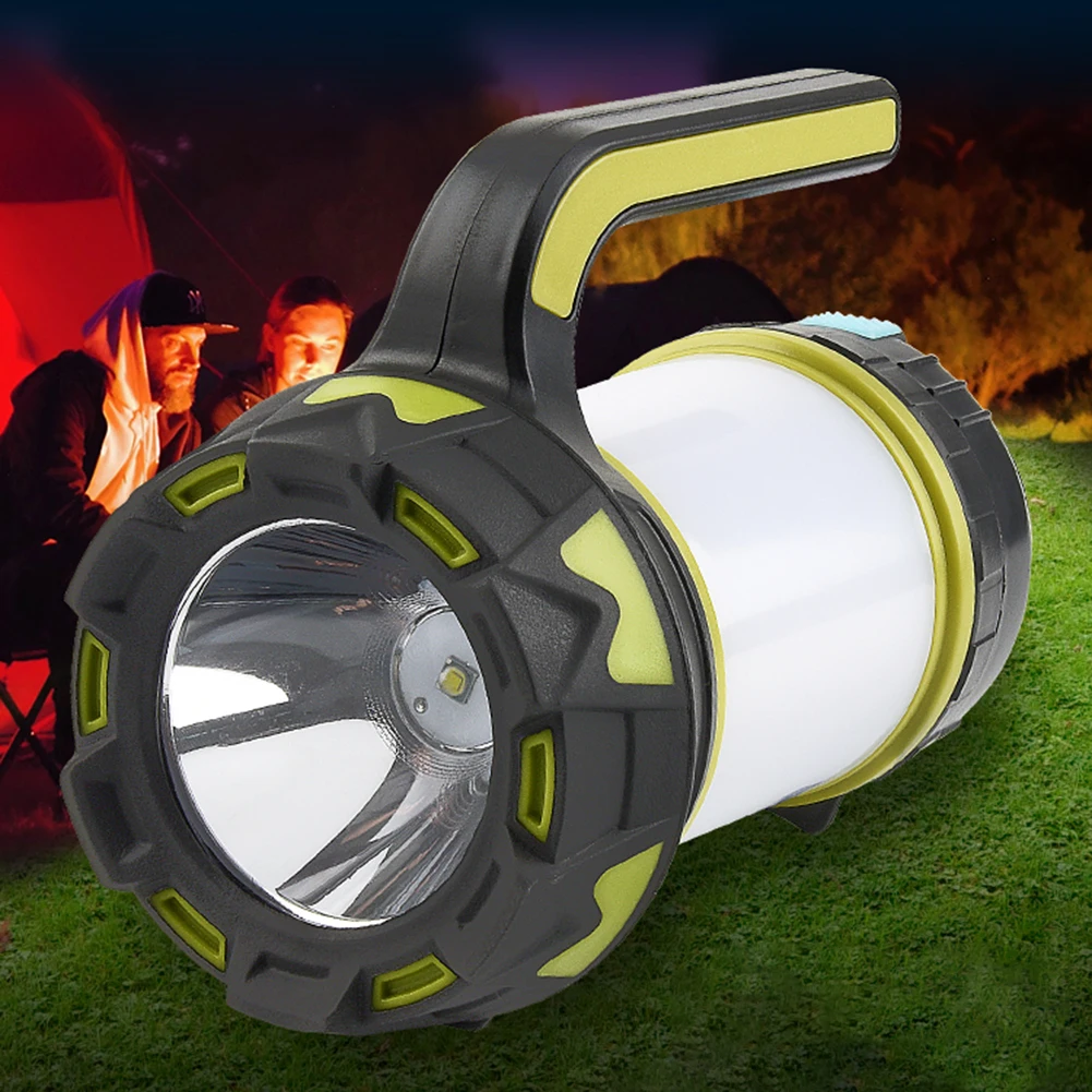 6 Modes LED Portable Spotlight Rechargeable Outdoor Searchlight Waterproof LED Flashlight for Camping Fishing Working at Night