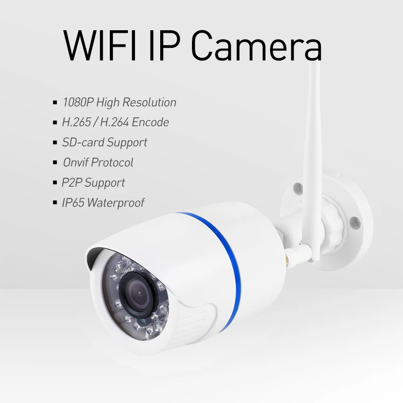 Наружная IP-камера видеонаблюдения H.265 Wi-Fi 2 МП/1080P XMeye водонепроницаемая ночное