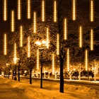 Модернизированный светильник для метеоритного душа, Рождественский светильник в виде капли дождя, водонепроницаемый Каскадный светильник для сосулек, украшение для праздника на дереве, 124 комплекта