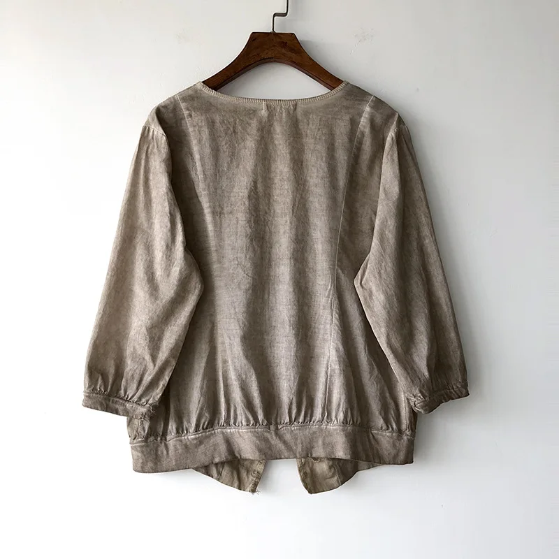 

Spring Summer Jacket Women 2020 New Thin Outwear Female Coat Linen Casual 3/4 Sleeve Cardigan Jackets Vintage Womens Windbreaker