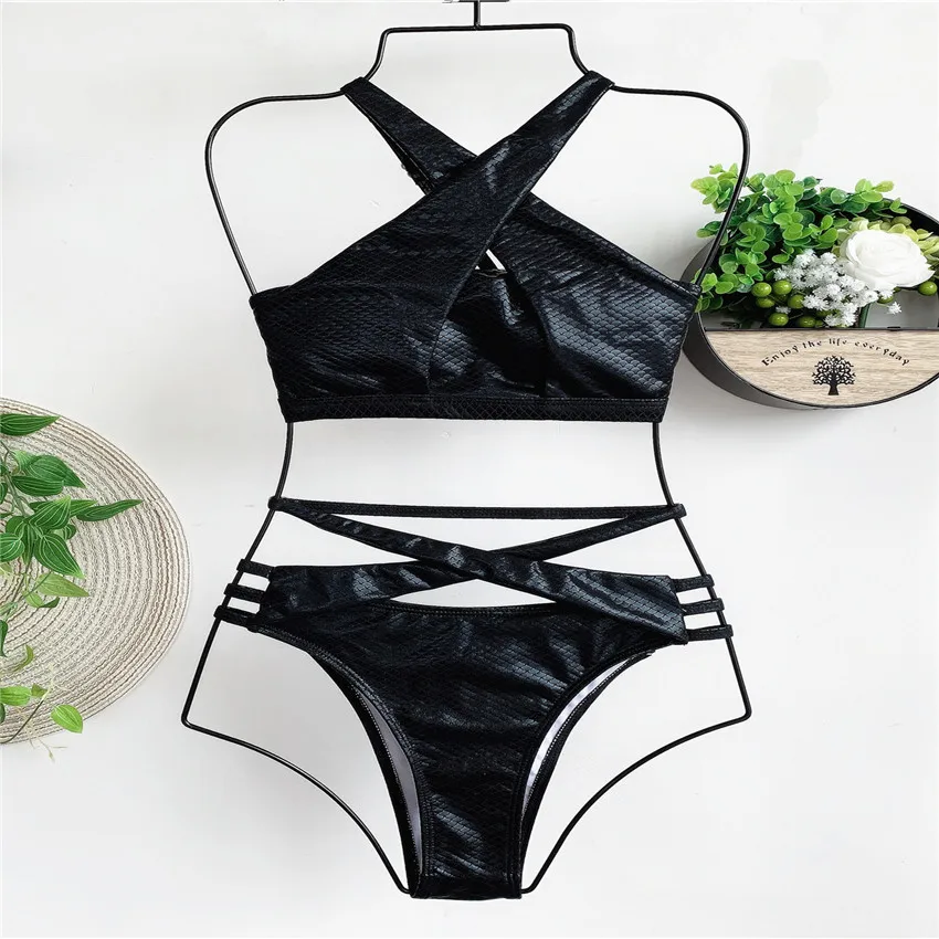 

New Wrap Around Snake Skin Bikini 2021Women Swimwear Female Swimsuit Two-pieces Bikini set Bather Bathing Suit Swim Wear