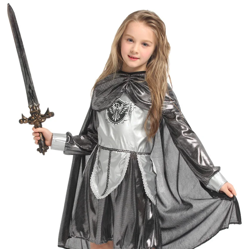 Детский костюм охотницы для костюмированной вечеринки в средневековом стиле