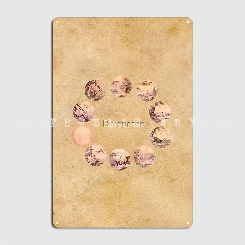 

Металлический знак The Ten Oxherding Zen, Настенный декор для паба, клуба, бара, Настенный декор, жестяной плакат