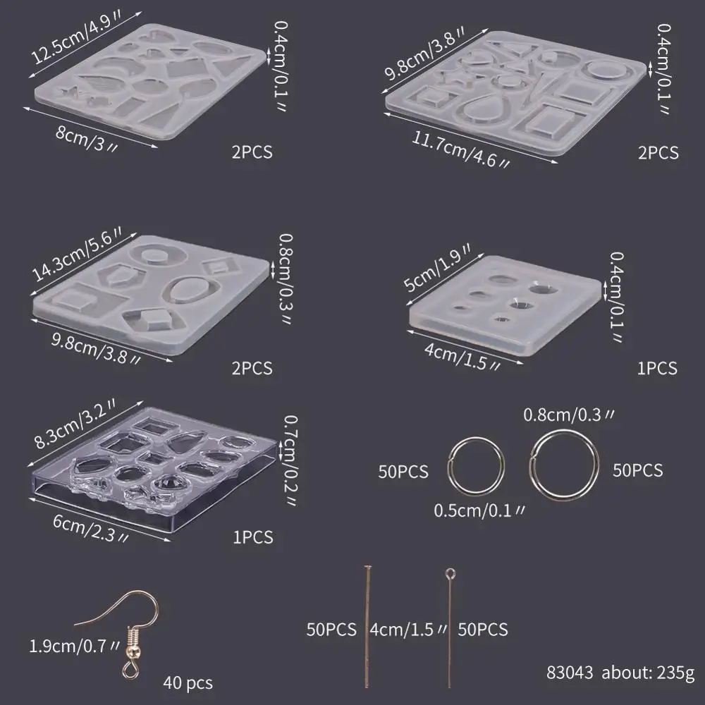 Набор инструментов для литья сережек 248 шт. силиконовые формы из смолы крючки
