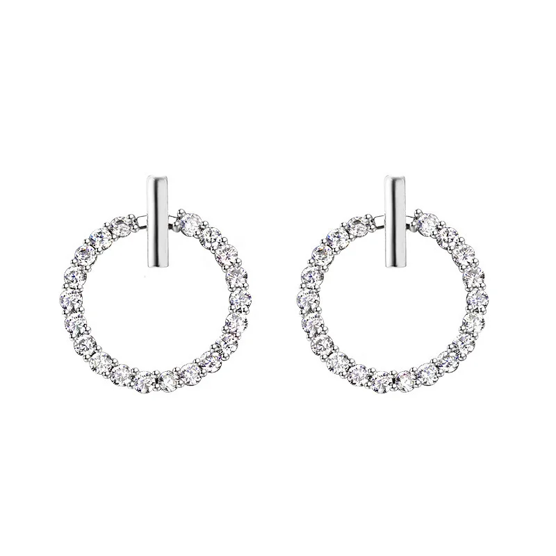 

CodeMonkey Authentic silver color Classic Clear Cubic Zircon Small Stud Earrings for Women silver color Jewelry