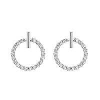 codemonkey authentic silver color classic clear cubic zircon small stud earrings for women silver color jewelry
