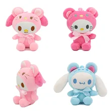 10Cm Plush Kawaii Anime Plush My Melody Kitty Soft Stuffed Keychain Plush Pendant Kids Toys Girl Gift
