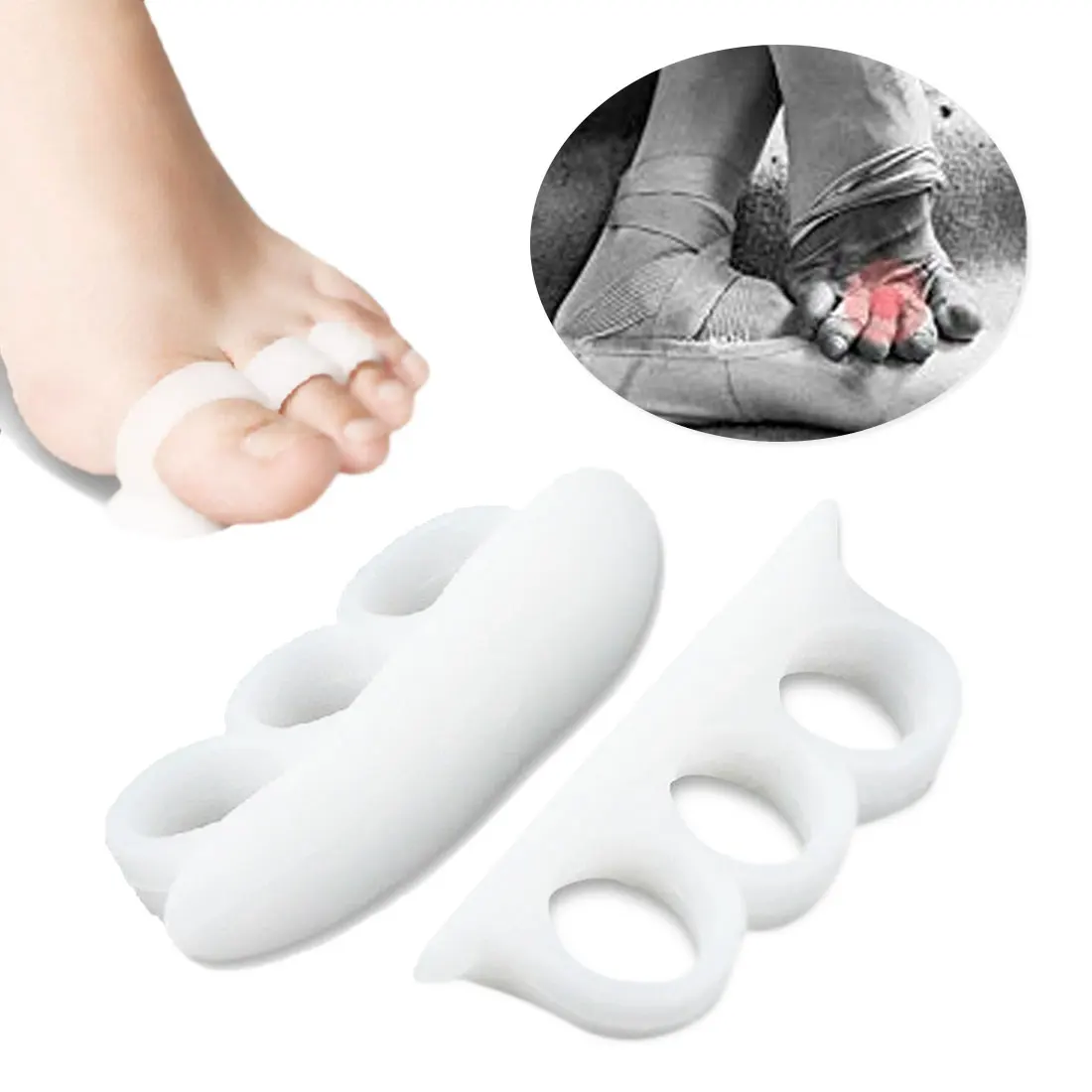 

New Hammer Orthopedic Cushion Feet Care Shoes Insoles 2pcs/1pair Gel Toe Separators Stretchers Alignment Overlapping Toes
