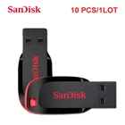 10 шт.лот SanDisk Cruzer Blade CZ50 USB флеш-накопитель 128 Гб 64 ГБ 32 ГБ 16 ГБ флеш-накопитель USB 2,0 Поддержка официальной проверки