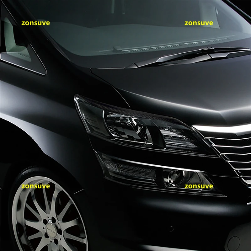 

Для 2008-2010 Toyota Vellfire фары Брови Веки передняя отделка наклейка из углеродного волокна аксессуары для стайлинга автомобиля