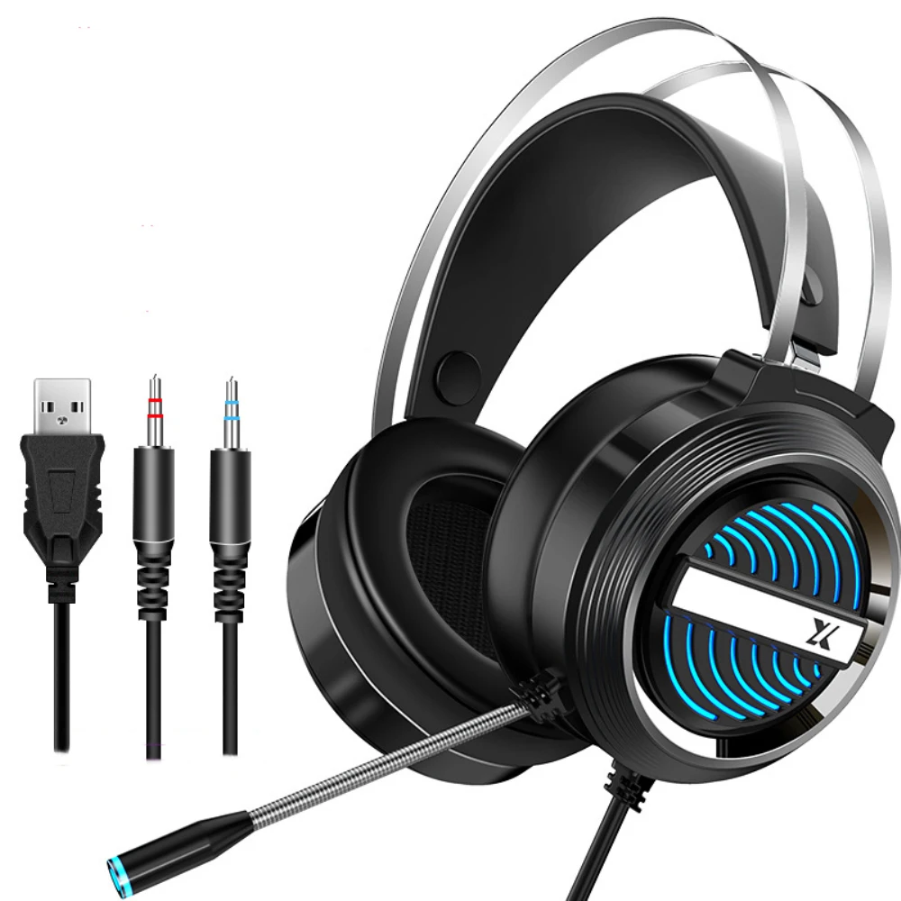 Новые игровые наушники USB Проводная 7 1 объемный звук стерео для геймеров с