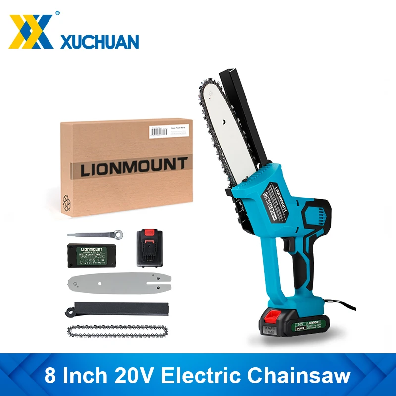 Electric Chainsaw With 20V Lithium Battery 8 Inch Mini Pruning Saw For Fruit Tree Garden Trimming Electric Chain Saw Garden Tool