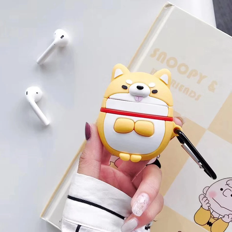 513E Bluetooth палка для Беспроводной заряжать наушники чехол для AirPods 2 чехол силиконовый Симпатичный мягкий чехол для MacBook Air стручки чехол брелок коробка Coque - Цвет: 513E