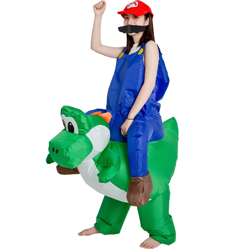 

Super Mario bros Yoshi Cartoon doll costume animal inflatable pants kids adult cosplay mario yoshi dolls Halloween birthday gift