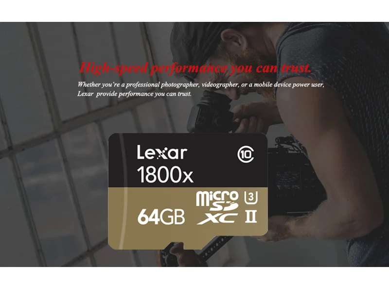 Lexar Professional 1800x microSDXC UHS-II Micro SD карты 32 Гб 64 Гб карта памяти 270 м/с класс 10 картао де Мемория TF флэш-карта