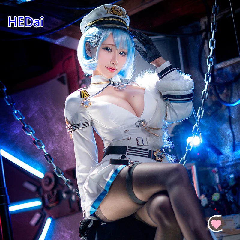 

HEDai Game Azur Lane SN Chapaev Cosplay Costume White Sexy Costume Tail Cloak