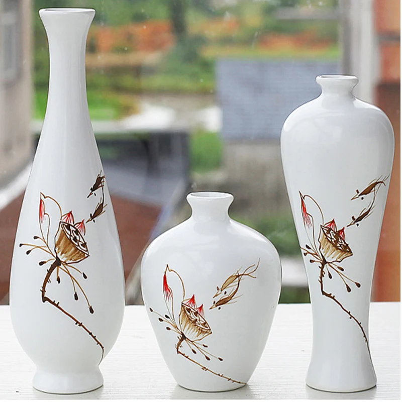 Simple home decoration decoration vase three-piece creative ceramic art coffee table porch furnishings