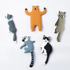 Универсальные крючки с милыми животными крючок на холодильник, настенный держатель для ключей, съемный кухонный держатель для ключей, настенный держатель для мытья