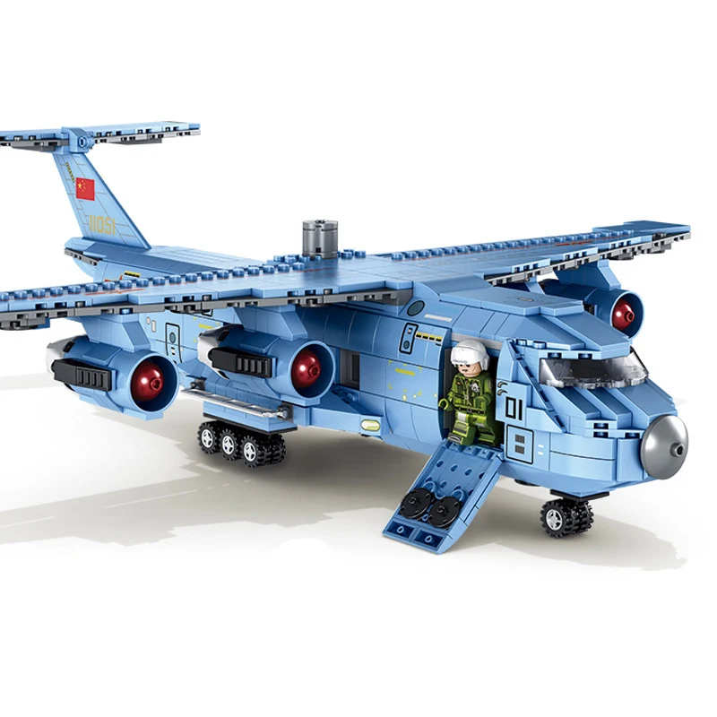 

Building blocks Compatible lepining military 105766 1083pcs 8 figures Strategic transport aircraft Brick kids toys for children