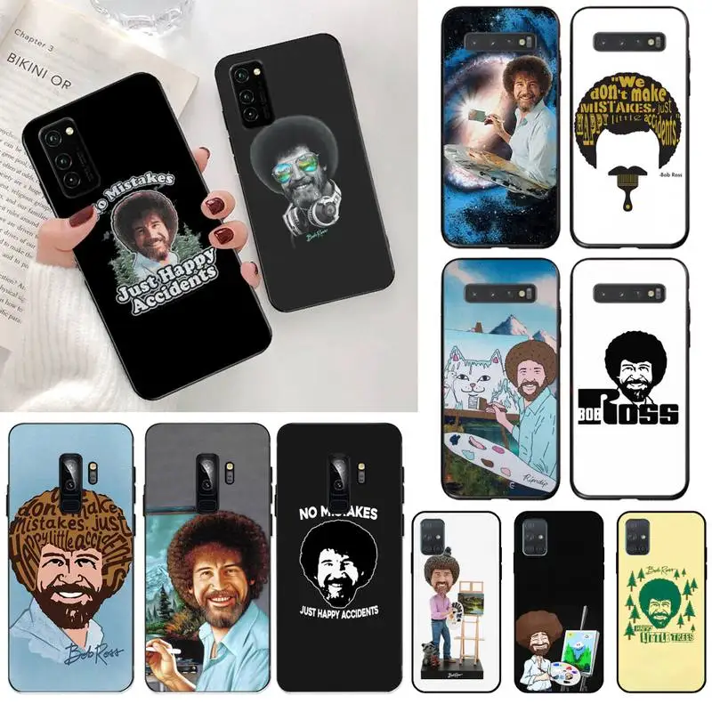 

CUTEWANAN Bob Ross No Mistakes Shell Phone Case for Samsung S20 plus Ultra S6 S7 edge S8 S9 plus S10 5G lite 2020
