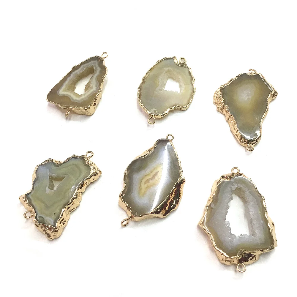 Асимметричный позолоченный Желтый агат ожерелье с кулоном рейки исцеляющий