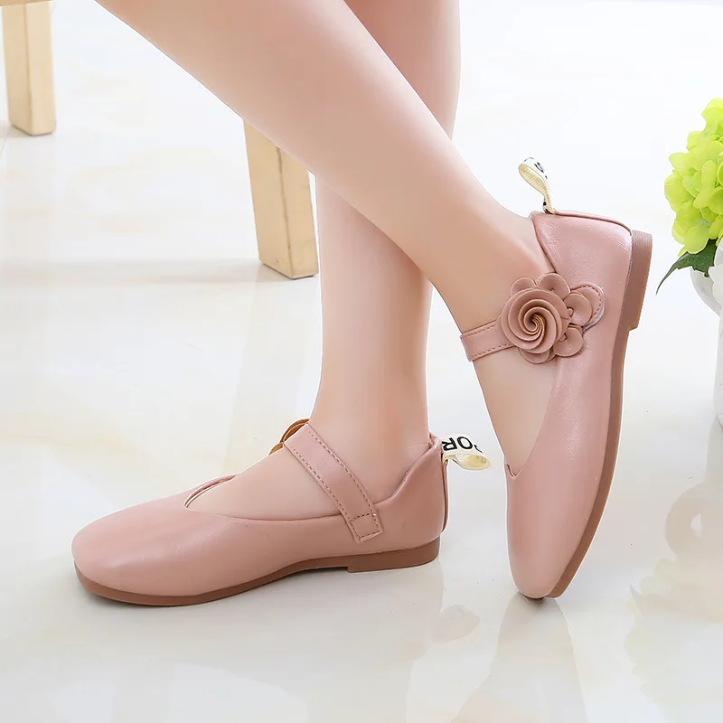 Балетки для девочек с круглым носком Цветочная обувь принцесс Детские парадные