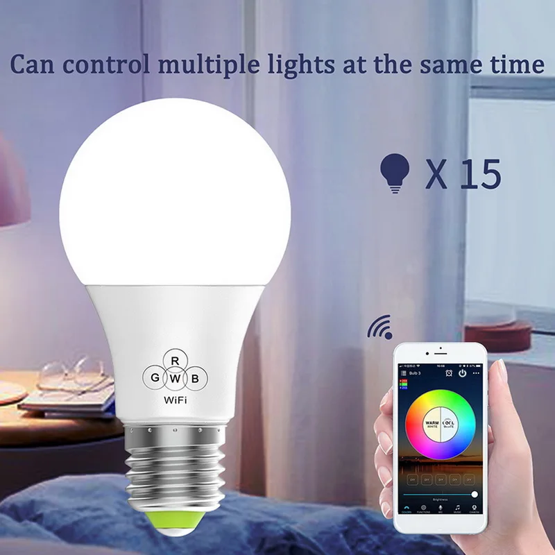 Умный Wi-Fi светильник E27 светодиодная лампа 5 Вт 7 RGB RGBCW холодный Теплый s работа с