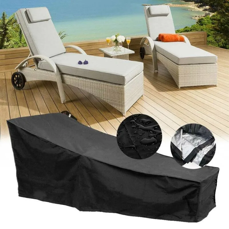 

Sun Lounger Cover Foldable Outdoor Garden Sunbed Cover Sun Lounger Furniture Waterproof Cover Recliner Protective Cover