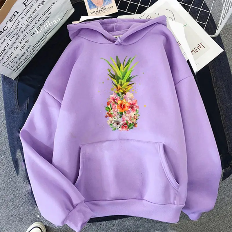 

Pineapple Flowers Harajuku Hoodies Women Ulzzang New Hoodies Aesthetic Hip Hop Hoodies 2021 Fashion Long Sleeve Sweatshirts
