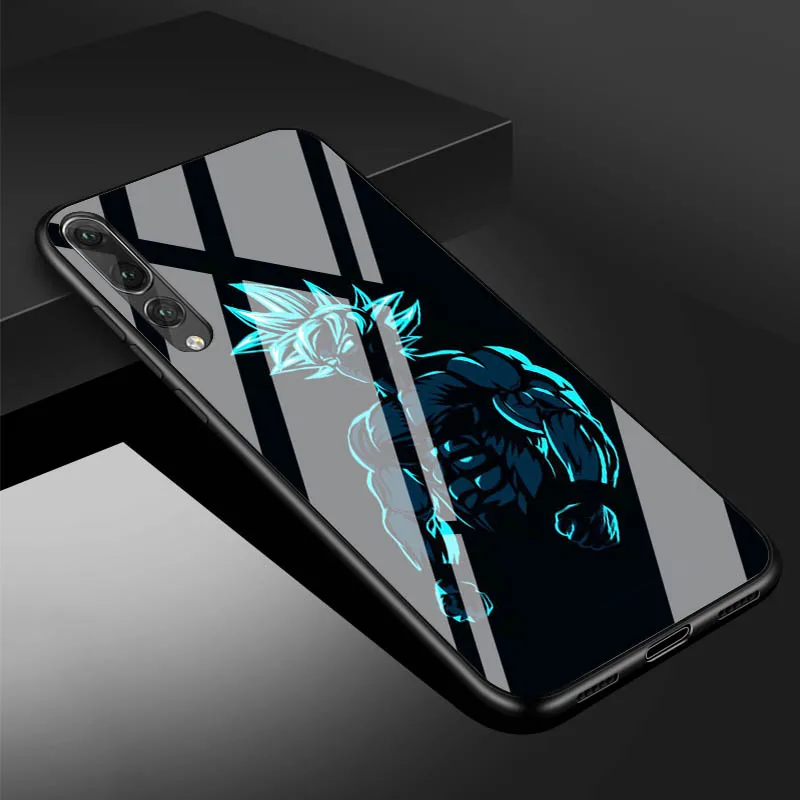 Чехол для телефона huawei P20 P30 lite P20 P30 PRO MATE 20 lite 20 PRO Honor 10 Dragon Ball z super Goku с логотипом из закаленного стекла - Цвет: B19071810-06.jpg