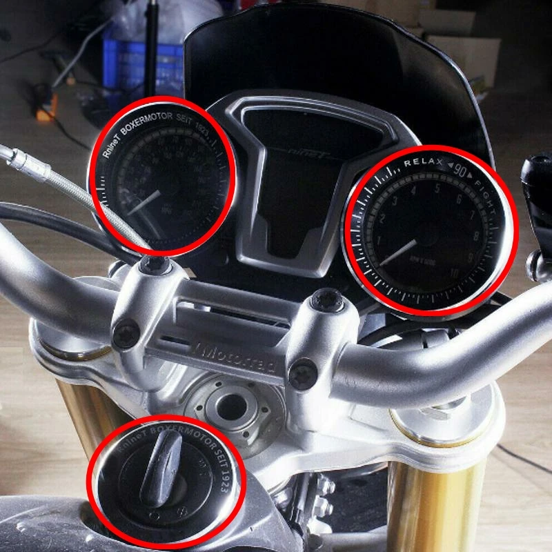 

Motorcycle Techometer Speedometer Speedo Techo Ignition Starter Lock Cover Key Ring For BMW R NINE T R9T R1200R 2014 2015 2016
