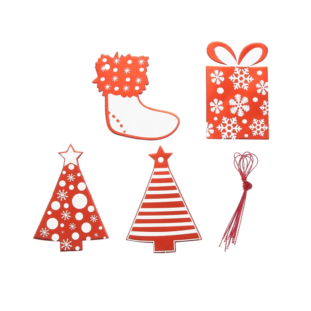 12 шт Красочные золотые фольги бумажные бирки Мульти Стиль Рождество серии