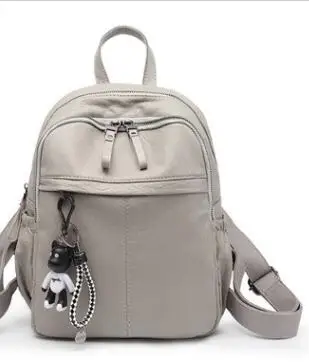 Женские рюкзаки из натуральной кожи, женский рюкзак для путешествий, Mochila Feminina, рюкзаки ручной работы для девочек-подростков, винтажные новые C318 - Цвет: Серый