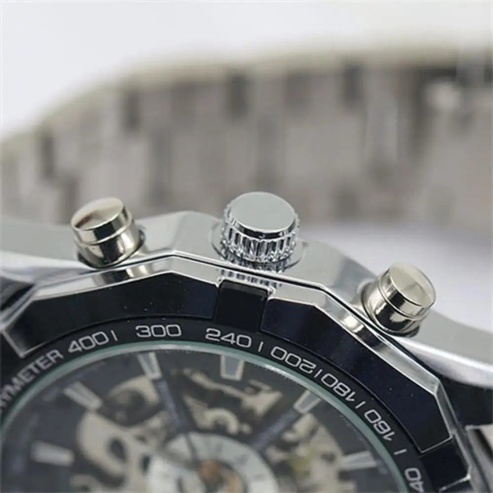 

HOT SALESNew Arrival Men Hand-Winding Skeleton Automatic Mechanical Stainless Steel Sport Wrist Watch Wholesale Dropshipping