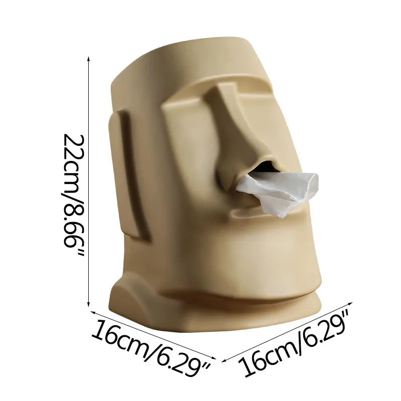 

Personality Moai Tissue Box Sculpture & Statue Creative Household Supplies Paper Holder Living Room Decoration Figurines Crafts