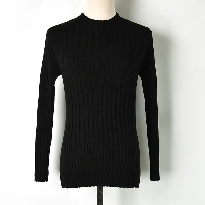 Женский простой свитер в полоску вязаный Осень-зима 2019 Тонкий Топ из тонкой ткани