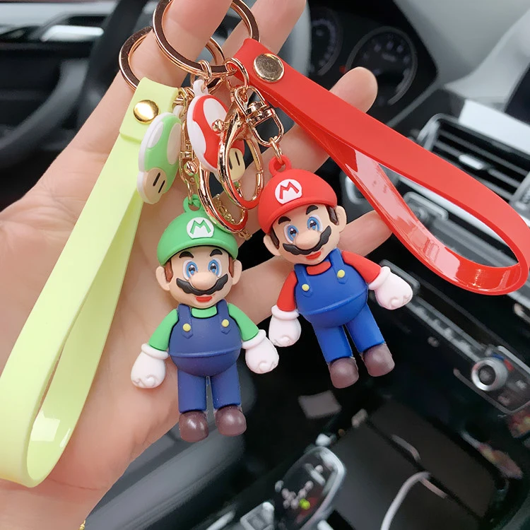 Супер Братья Марио брелок мультфильм 3D автомобильный Мода Луиджи Очаровательная