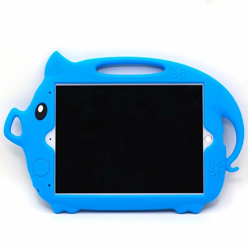 Синий Чехол для iPad 10,2, детский противоударный чехол для планшета, медицинский силиконовый чехол с рисунком поросенка для Apple iPad 7 7, 10,2 дюймов, чехол - Цвет: Синий