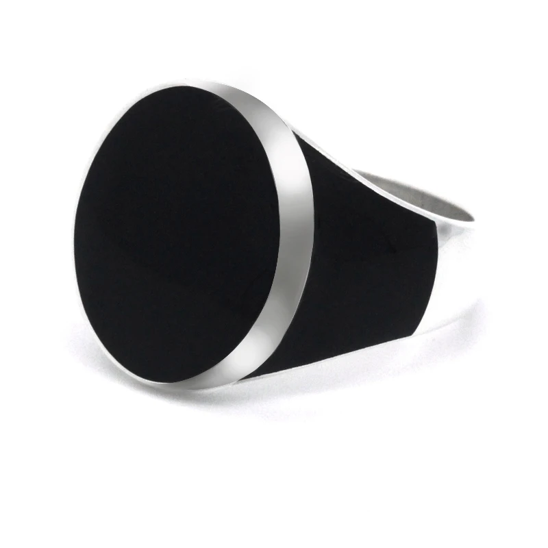 Кольцо из серебра 925 пробы для мужчин и женщин кольцо с черной эмалью простота