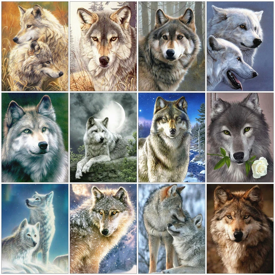 

5d Diamond Painting Wolf Cross Stitch Diamond Art Animal Embroidery Mosaic Needlework Gift Home Decor Handicrafts