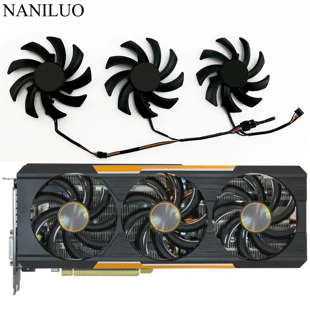 Вентилятор Охлаждения видеокарты 85 мм 4PIN R9 290X/390/390X GPU VGA для Sapphire 290X 390 8G NITRO 390X D5 Tri X