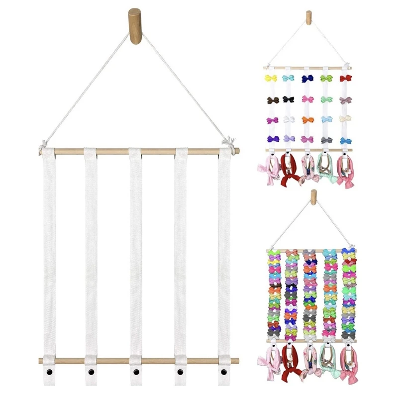 

Nordic Woven Wooden Sticks Girls Hair Bows Storage Belt Kids Hairpin Hair Clips Holder Hair Accessories Headbands Organizer