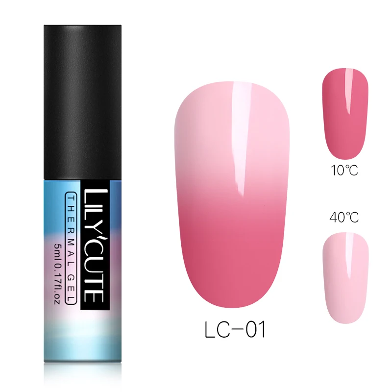 Thermal LC-01 LICYCUTE 7 мл термальный Гель-лак для ногтей Блеск изменение температуры замачиваемый УФ-гель лак стойкий лак для ногтей - Цвет: Thermal LC-01