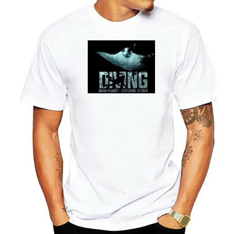 

Latest Men T Shirt Fashion Printed T-Shirt Men Manta Ray Diver Gear Scuba Ocean Sea Printed T-Shirt Men