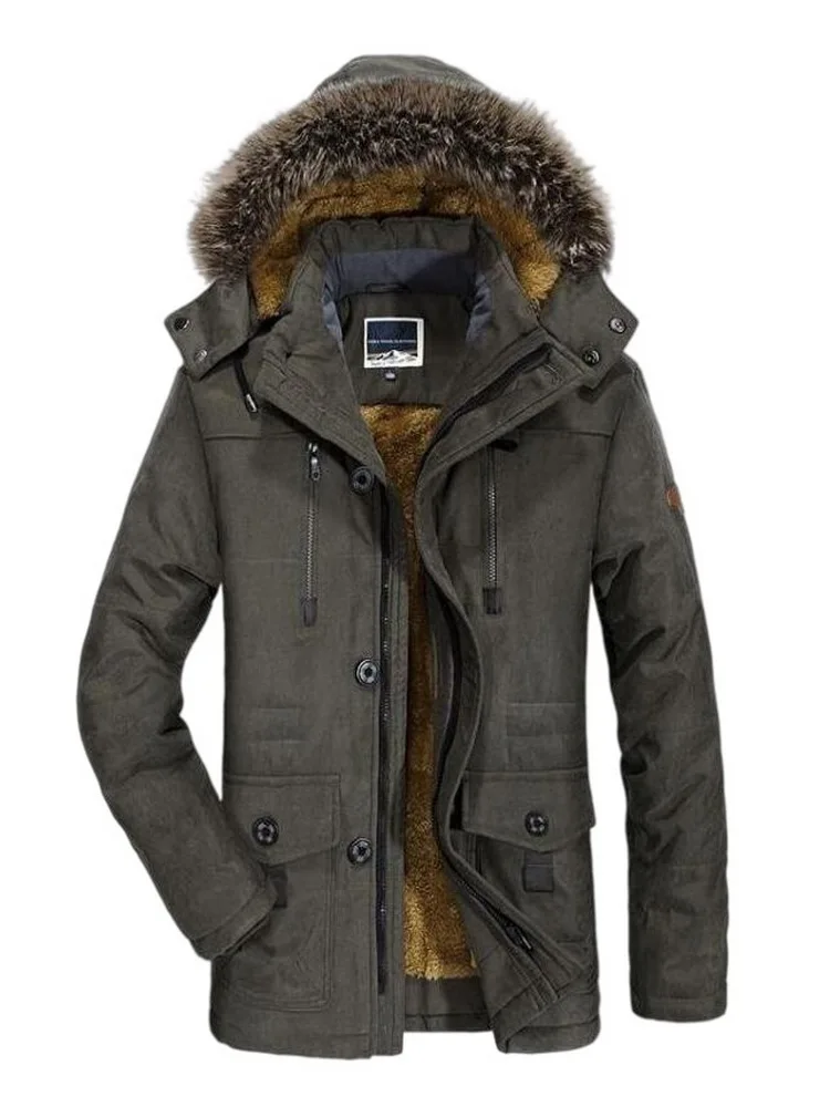 Winter Jacket Men Fashion Casual Slim Thick Warm Men Coats Parkas Hooded Overcoats Male Coat Asia Size L-6XL