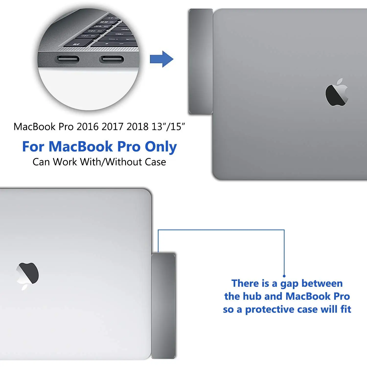 Тип C Hub адаптер 7 в 1 Dual USB-C док-станция для MacBook Pro с 4K HDMI совместимых USB3.0 SD/Micro SD