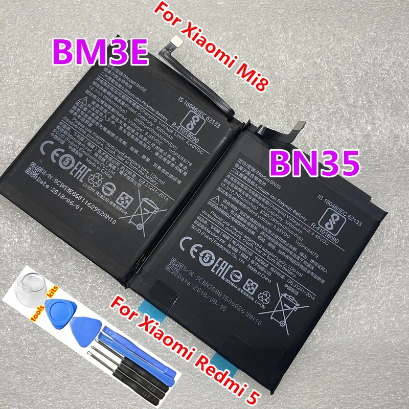 Новый оригинальный аккумулятор BM3E BN35 для Xiaomi 8 Mi Mi8 M8 / Redmi 5 7&quot|Аккумуляторы