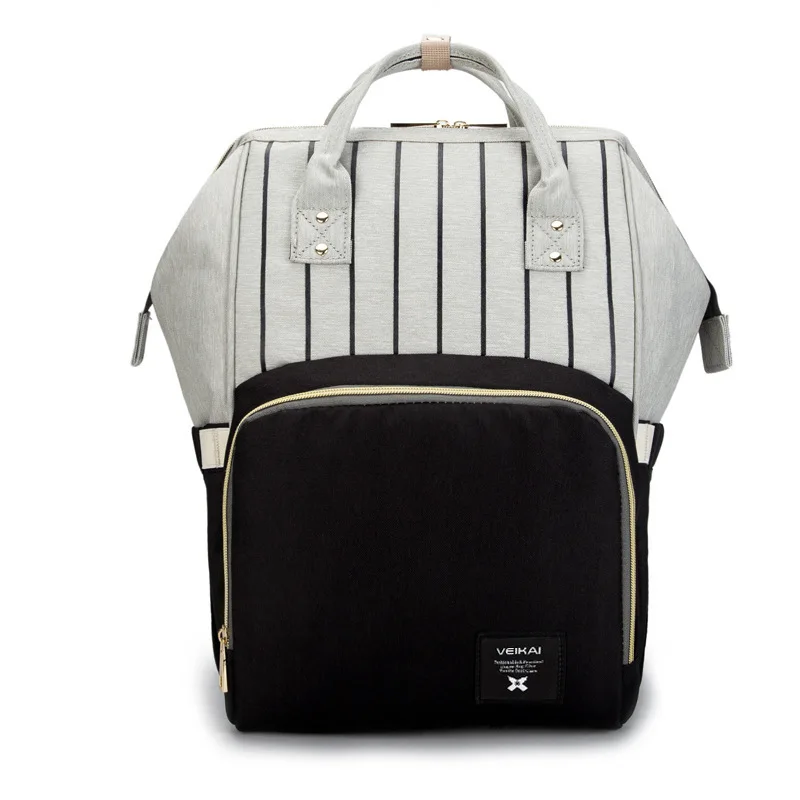 Striped black Рюкзак Mochila Land, сумка для подгузников, водонепроницаемая сумка для мамы, Большая вместительная Детская сумка, органайзер для ухода за ребенком, сумка для подгузников - Цвет: Striped black