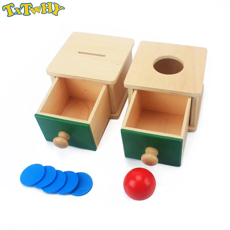 Детская игрушка Монтессори деревянная коробка для монет копилка обучения