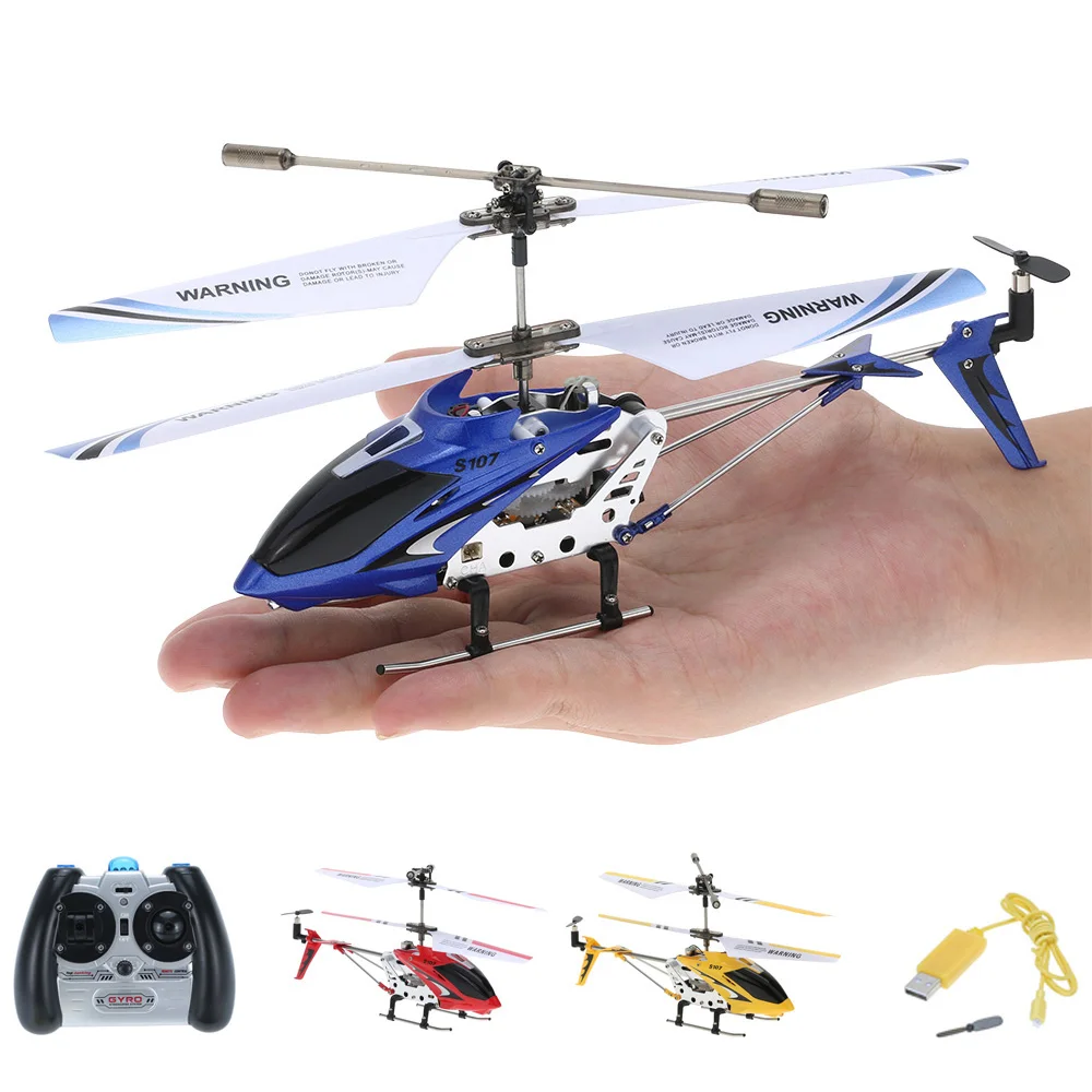 

S107G Mini RC Helicopter 3.5CH Mini Drone Indoor Co-Axial Metal RC Helicopter Built in Gyroscope Remote Control Toys for Kids